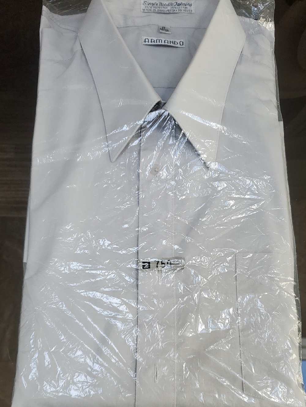 Men's Lt Gray Dress Shirt Classic Collar 17 neck 32/33 Dry Cleaned